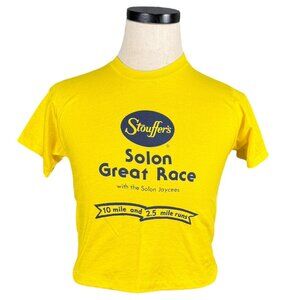 Vintage 80s Screen Stars Yellow Stouffers Solon Great Race T-Shirt M